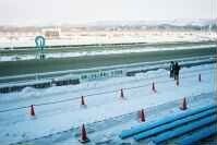 今年も雪に覆われた水沢競馬場<br />（盛岡はもっと寒い！）